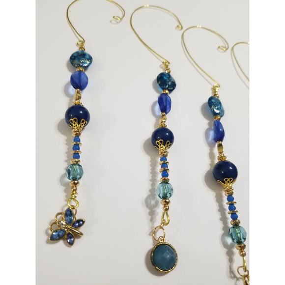 Four blue handmade Christmas tree icicle ornaments c24 - Picture 3 of 4